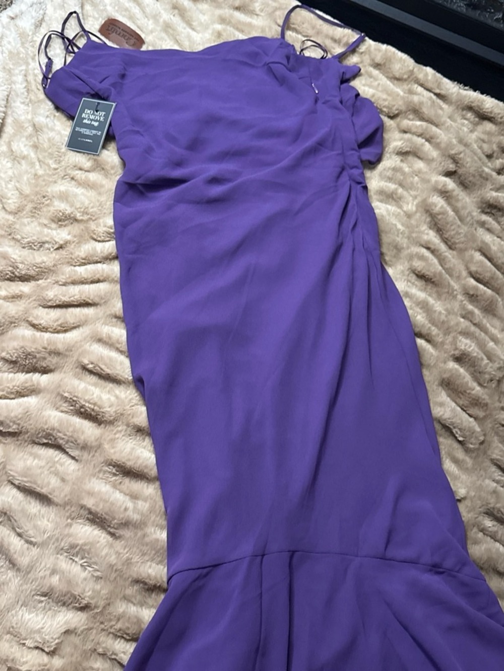 JLUXLABEL Purple Ruched Maxi Dress with Spaghetti Straps